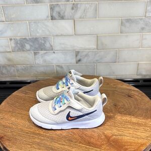 Nike Tanjun EasyOn Toddler Kids' Gray Sneakers with Multicolor Accents